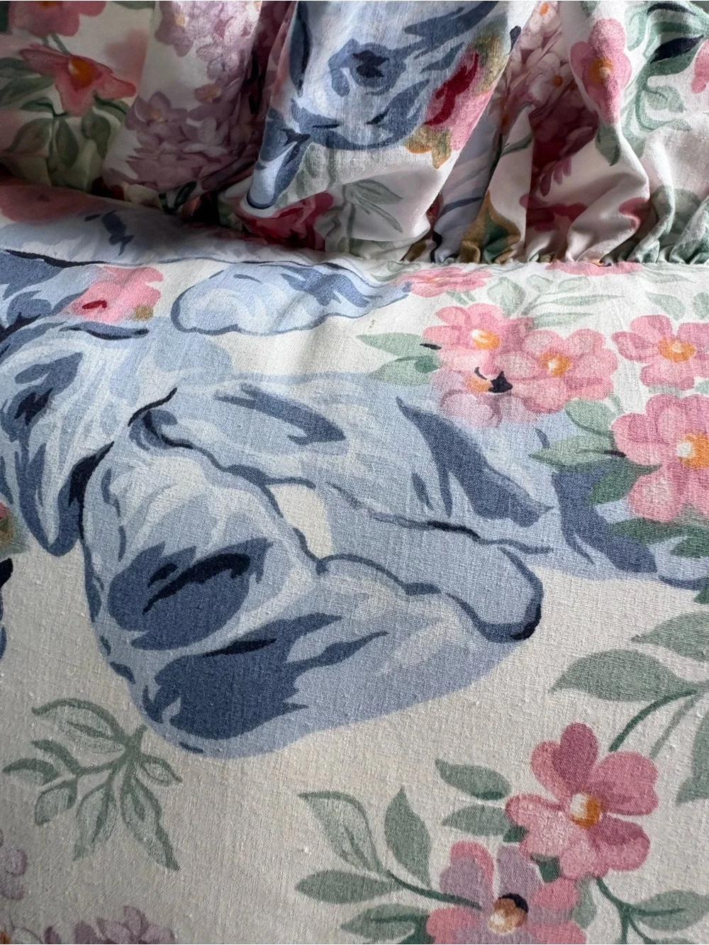 Vintage Ralph Lauren Allison Pink & Blue Floral Ruffle Accent Pillow🌸🌸🌸